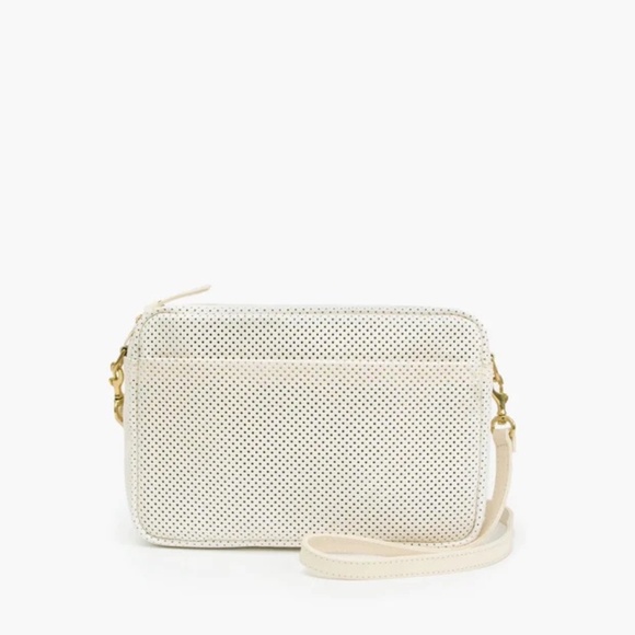 Clare V Handbags - Clare V. Marisol Bag w/ Front Pocket in Cream Perf